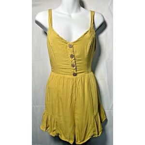 Womens Cotton Candy La Yellow Sun Romper Sz M peasant Prairie Cottagecore Beachy